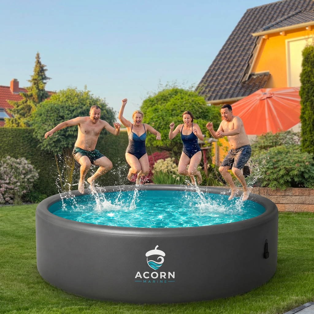 Acorn Marine Round Drop-Stitch Pool — 3 m Diameter