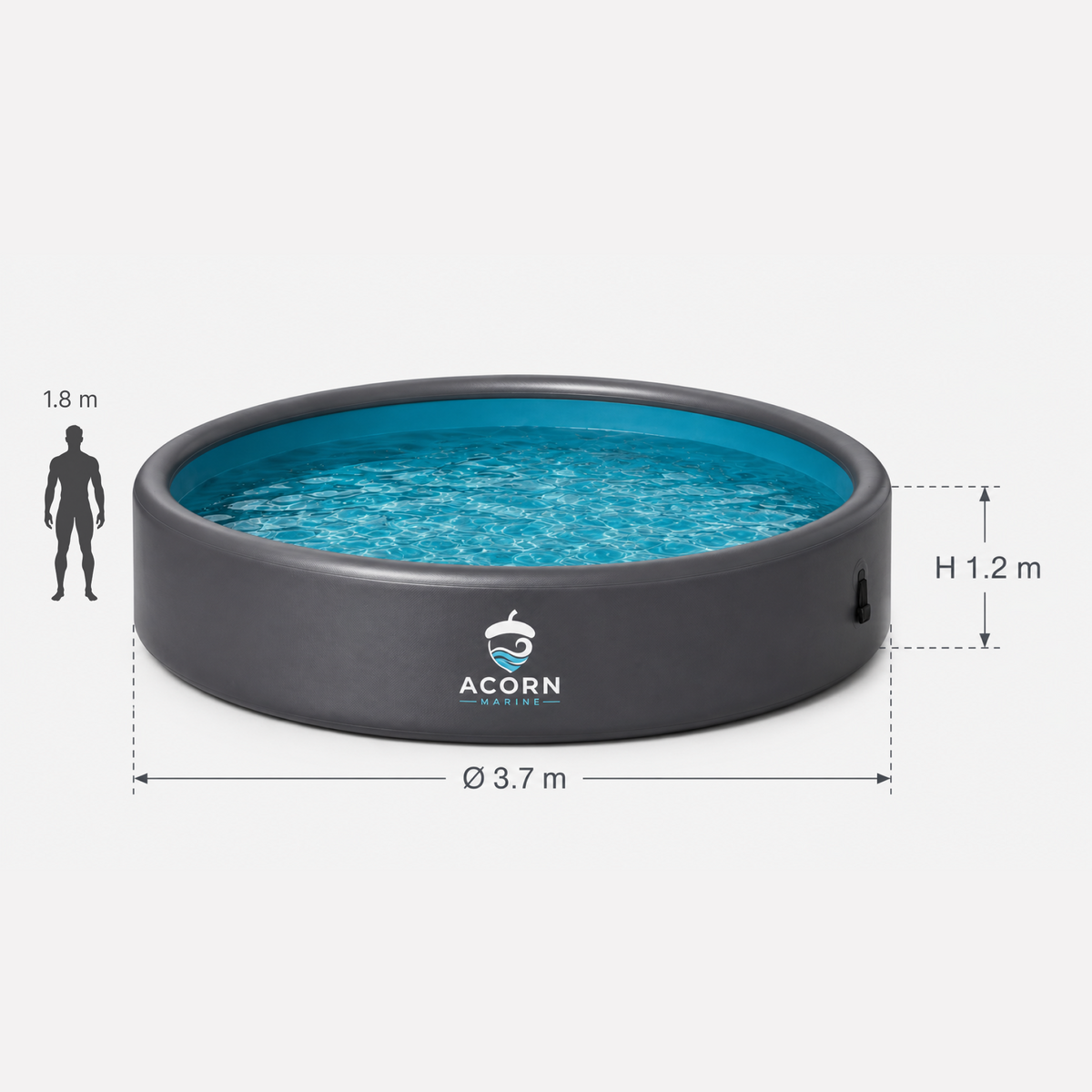 Acorn Marine Round Drop-Stitch Pool — 3.7 m Diameter