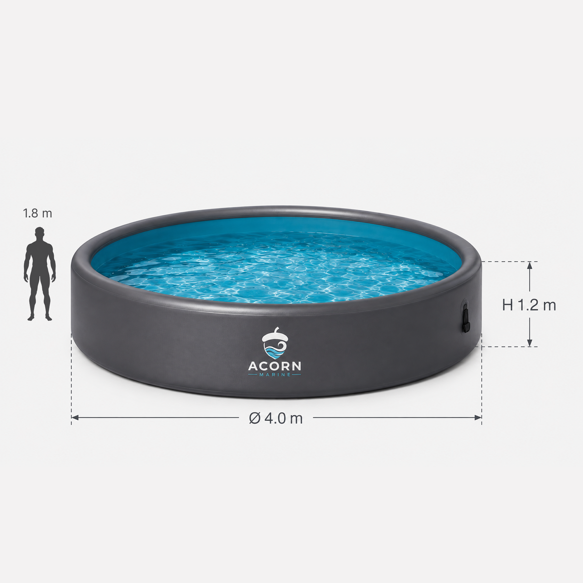 Acorn Marine Round Drop-Stitch Pool — 4 m Diameter