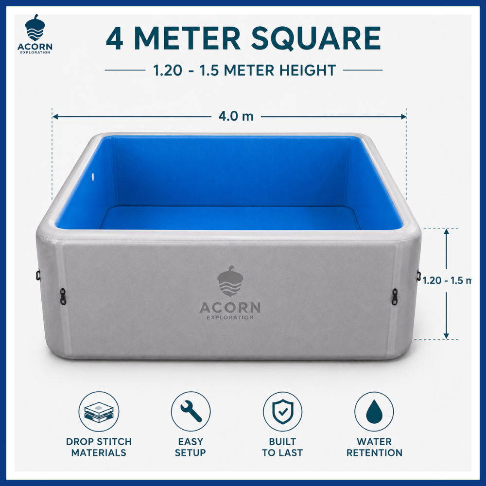 Square Drop-Stitch Pool – 4 x 4 meters
