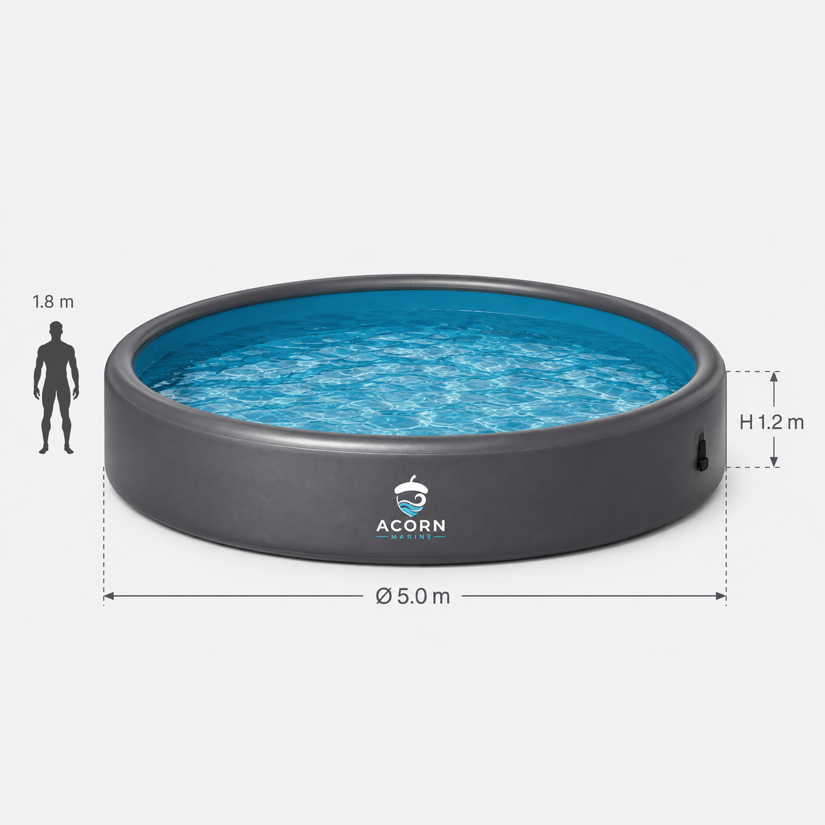 Acorn Marine Round Drop-Stitch Pool — 5 m Diameter