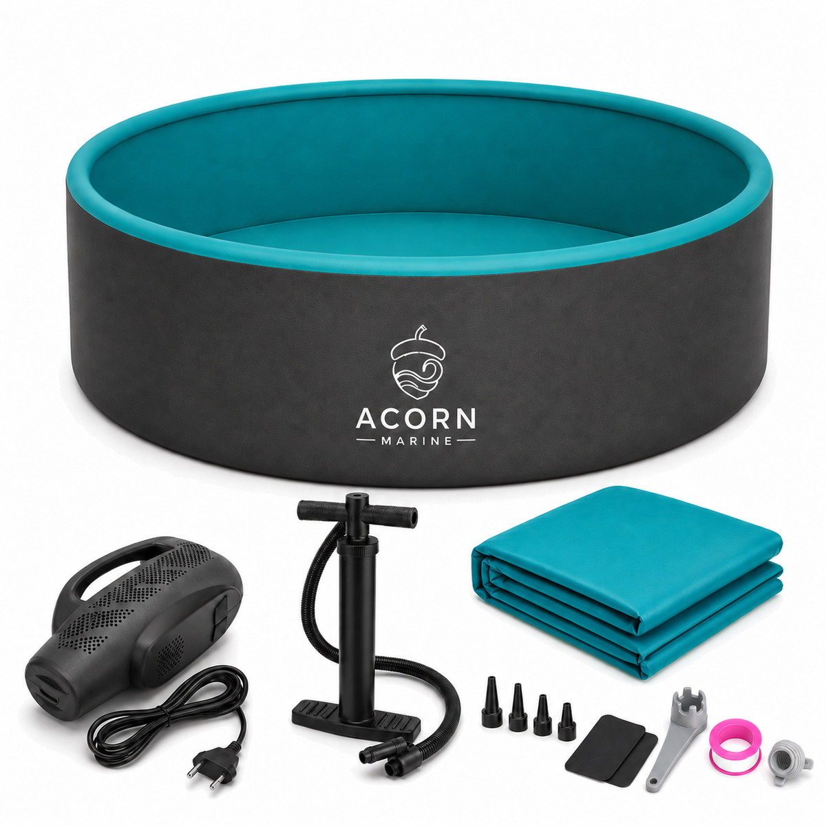 Acorn Marine Round Drop-Stitch Pool — 3 m Diameter