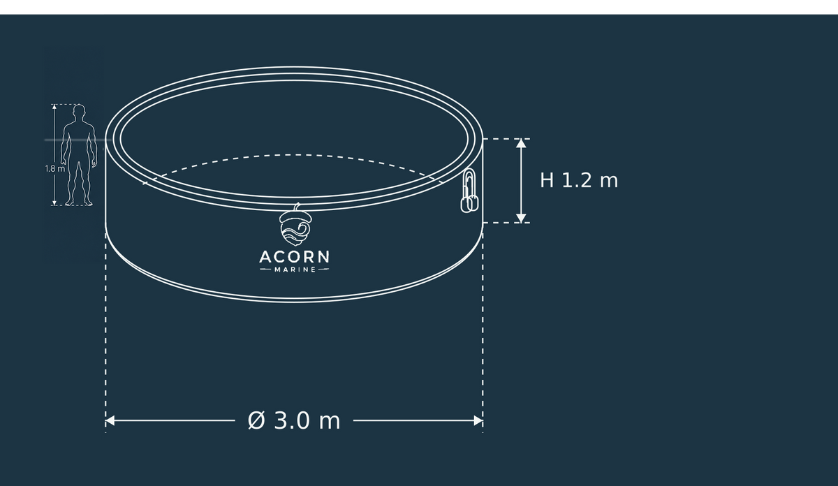 Ø 3.0 m × H 1.2 m
