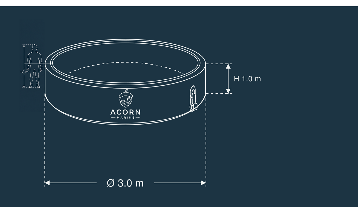 Ø 3.0 m × H 1.0 m