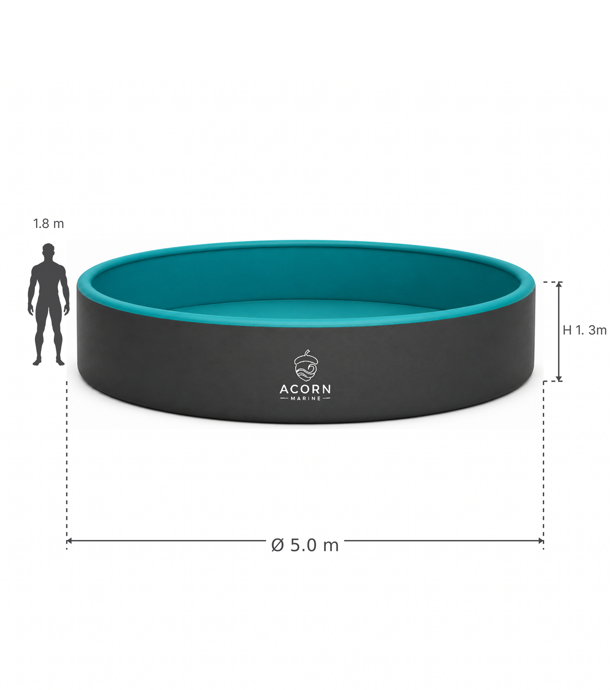 Acorn Marine Round Drop-Stitch Pool — 5 m Diameter
